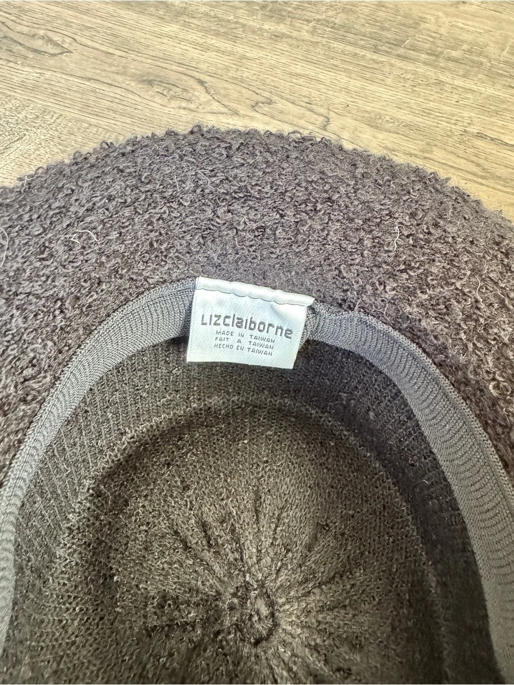 Liz Claiborne Wool Black Bouclé Knit Bucket Hat